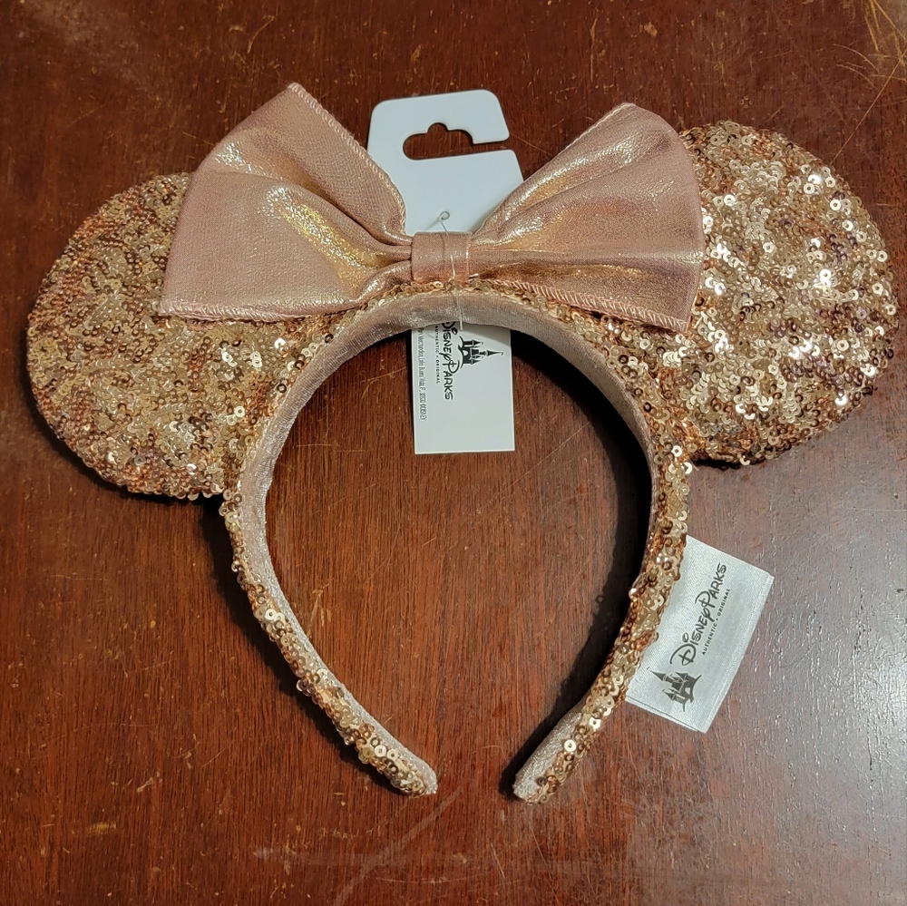 Original Disney Rose Gold Minnie Ears Headband